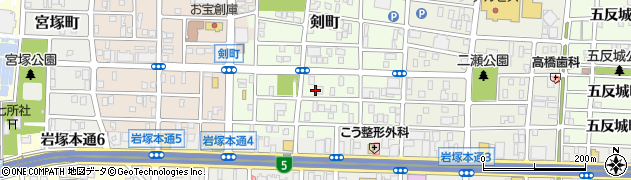 愛知県名古屋市中村区剣町244周辺の地図