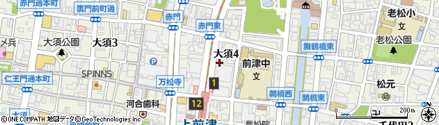 愛知県名古屋市中区大須4丁目9-73周辺の地図