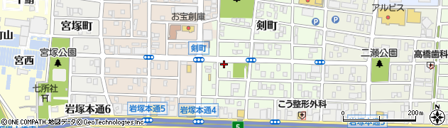 愛知県名古屋市中村区剣町209周辺の地図