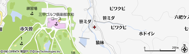愛知県豊田市中立町猿林周辺の地図