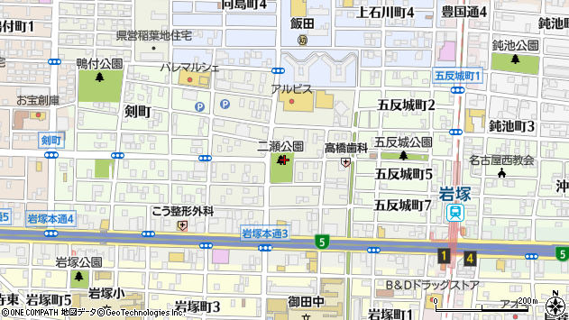 〒453-0837 愛知県名古屋市中村区二瀬町の地図