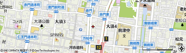 愛知県名古屋市中区大須4丁目10-80周辺の地図