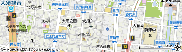 愛知県名古屋市中区大須3丁目21-28周辺の地図