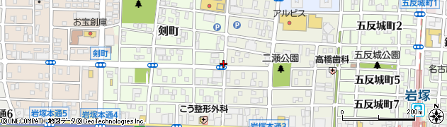 愛知県名古屋市中村区剣町190周辺の地図