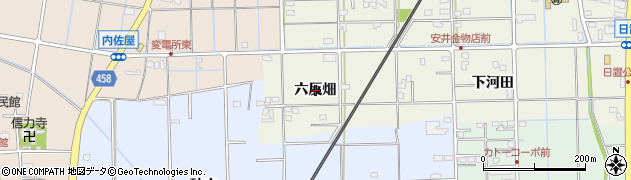 愛知県愛西市日置町（六反畑）周辺の地図