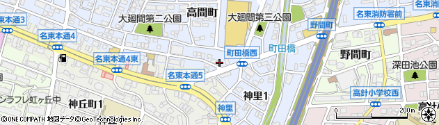 愛知県名古屋市名東区高間町148周辺の地図