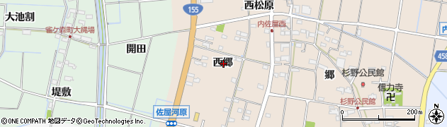 愛知県愛西市内佐屋町西郷周辺の地図