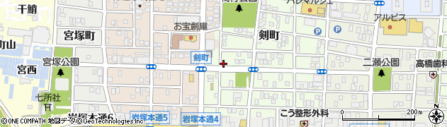 愛知県名古屋市中村区剣町165周辺の地図