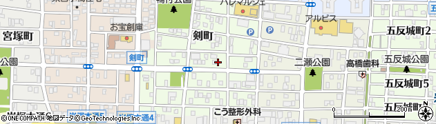 愛知県名古屋市中村区剣町181周辺の地図