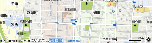 愛知県名古屋市中村区剣町161周辺の地図