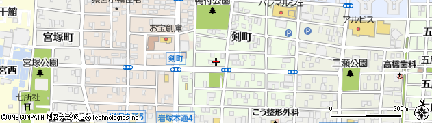 愛知県名古屋市中村区剣町172周辺の地図
