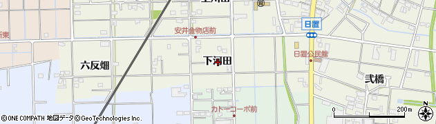 愛知県愛西市日置町下河田周辺の地図