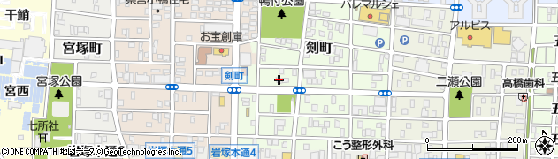 愛知県名古屋市中村区剣町170周辺の地図