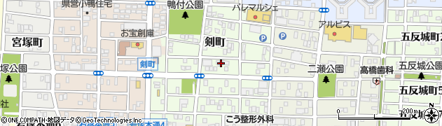 愛知県名古屋市中村区剣町142周辺の地図