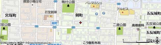 愛知県名古屋市中村区剣町143周辺の地図