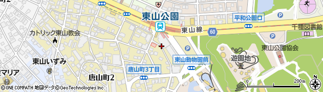 愛知県名古屋市千種区東山通周辺の地図