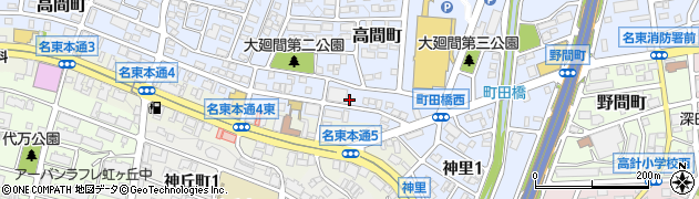 愛知県名古屋市名東区高間町155-2周辺の地図