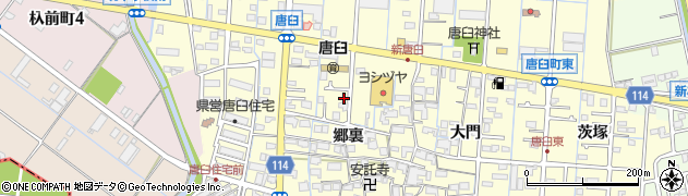 愛知県津島市唐臼町（郷裏）周辺の地図