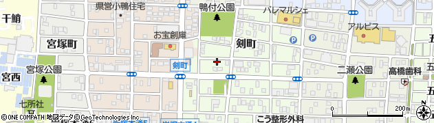 愛知県名古屋市中村区剣町151周辺の地図