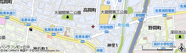 愛知県名古屋市名東区高間町165周辺の地図