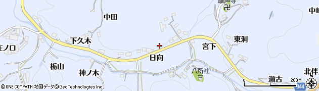 愛知県豊田市久木町（日向）周辺の地図