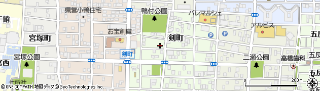 愛知県名古屋市中村区剣町107周辺の地図