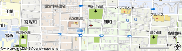 愛知県名古屋市中村区剣町100周辺の地図