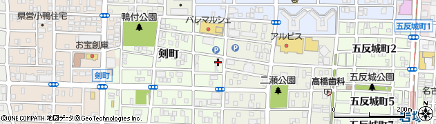 愛知県名古屋市中村区剣町53周辺の地図