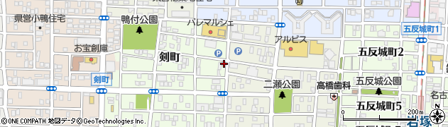 愛知県名古屋市中村区剣町51周辺の地図
