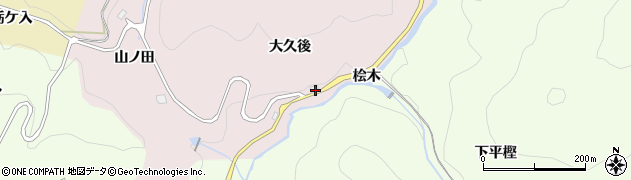 愛知県豊田市玉野町大久後周辺の地図
