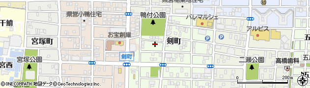 愛知県名古屋市中村区剣町88周辺の地図