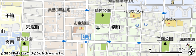 愛知県名古屋市中村区剣町93周辺の地図