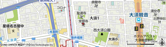 愛知県名古屋市中区大須1丁目25周辺の地図