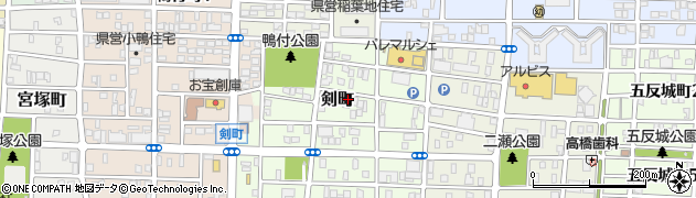 愛知県名古屋市中村区剣町67周辺の地図