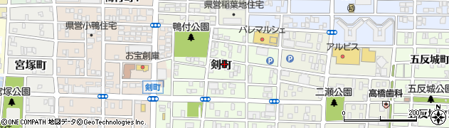 愛知県名古屋市中村区剣町71周辺の地図