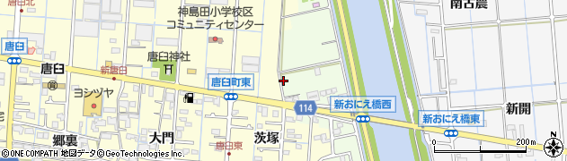 愛知県津島市中一色町（下山）周辺の地図