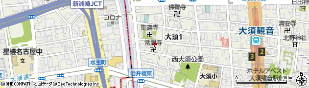 愛知県名古屋市中区大須1丁目25-14周辺の地図