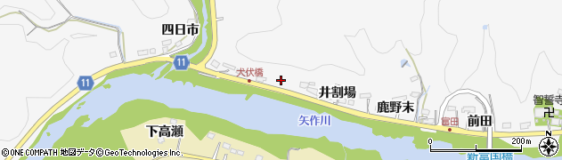 愛知県豊田市富田町井割場周辺の地図