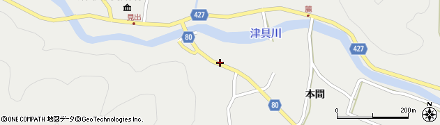 愛知県設楽町（北設楽郡）津具（井ノ下）周辺の地図