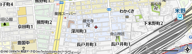 愛知県名古屋市中村区深川町周辺の地図