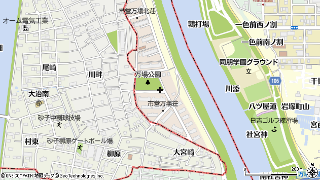 〒454-0991 愛知県名古屋市中川区大地の地図