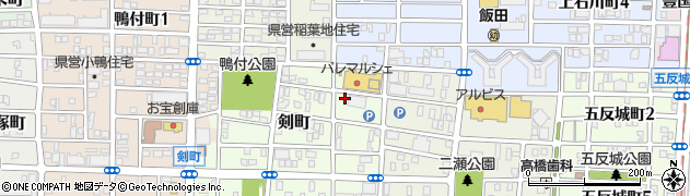 愛知県名古屋市中村区剣町25周辺の地図