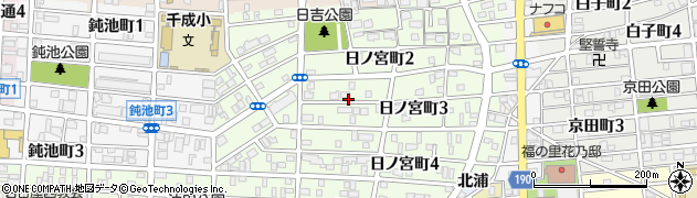 愛知県名古屋市中村区日ノ宮町周辺の地図