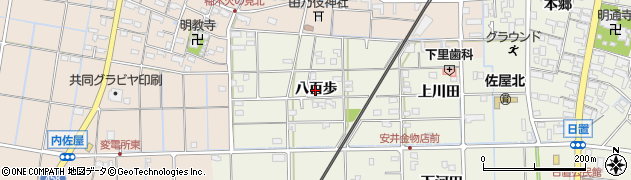 愛知県愛西市日置町（八百歩）周辺の地図