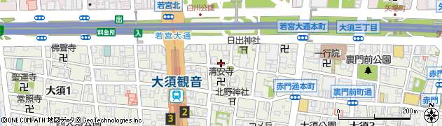 愛知県名古屋市中区大須2丁目2-28周辺の地図