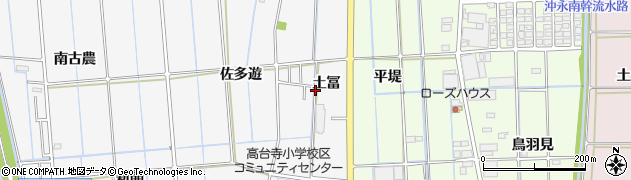 愛知県津島市百町（土冨）周辺の地図