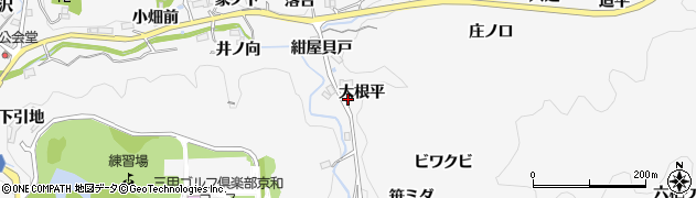 愛知県豊田市中立町大根平周辺の地図