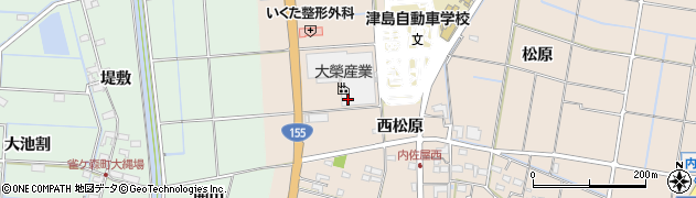 愛知県愛西市内佐屋町（西松原）周辺の地図