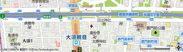 愛知県名古屋市中区大須2丁目2周辺の地図