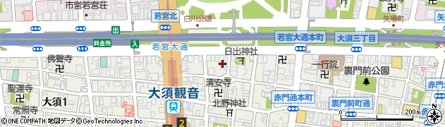 愛知県名古屋市中区大須2丁目2-17周辺の地図